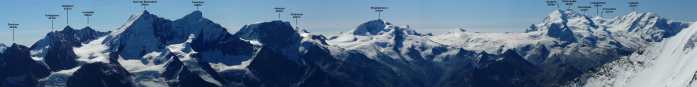 les 4000 du Valais vus du Bishorn