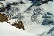 le labyrinthe du glacier de Morteratsch avec une descente directe à ski possible