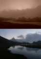 le lac des Bèches au soir (photo du haut) et au petit matin (photo du bas)