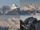 vue du sommet (Belledonne, Grande Casse, Mont Pourri, Grande Lauzière)